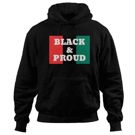 Black and Proud on a Red, Black, and Green Colors Hoodies