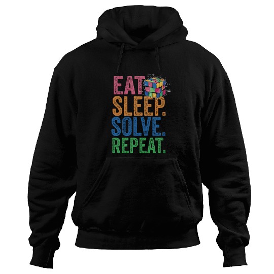 Eat Sleep Solve Repeat Math Speed Cubing Genie Hoodies