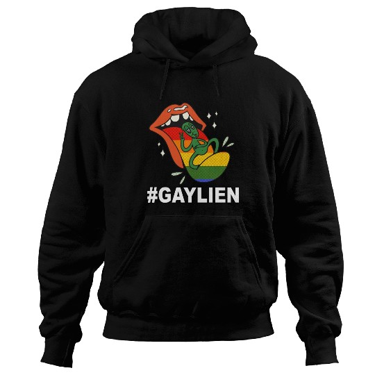 #GayLien Gay Alien Funny LGBT Pride Rainbow Color Hoodies