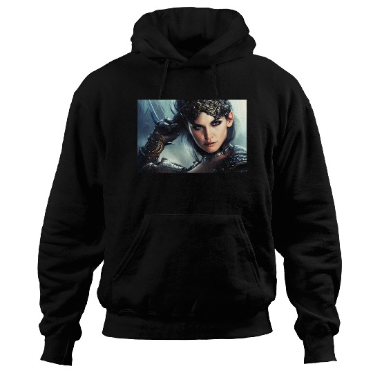 Warrior princess wearing gothic plate fantasy art Hoodies