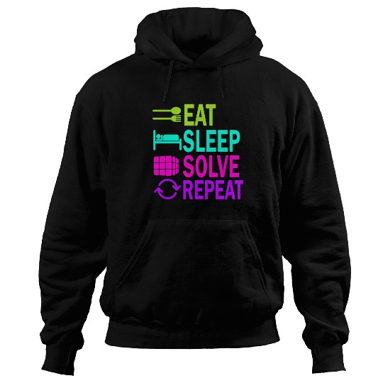 Eat Sleep Solve Repeat Math Speed Cubing Genie Hoodies