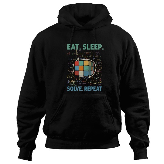 Eat Sleep Solve Repeat Math Speed Cubing Genie Hoodies
