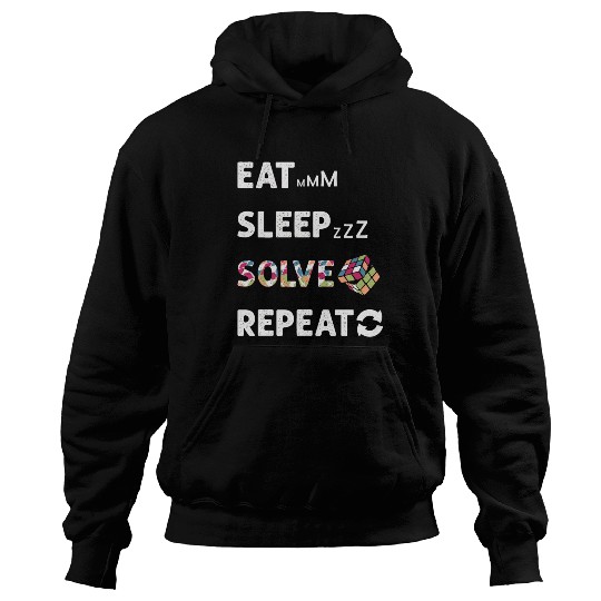 Eat Sleep Solve Repeat Math Speed Cubing Genie Hoodies
