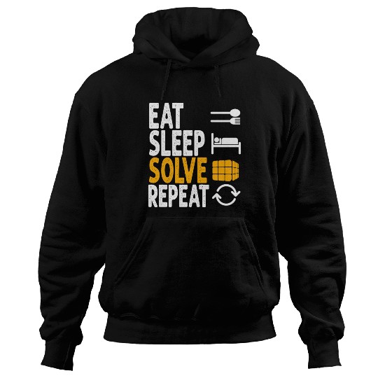 Eat Sleep Solve Repeat Math Speed Cubing Genie Hoodies