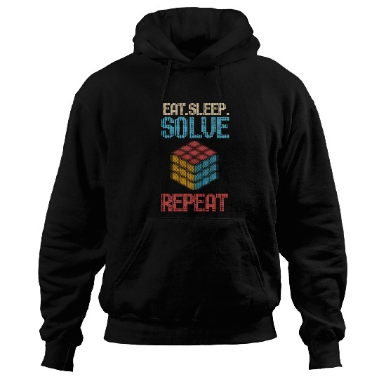 Eat Sleep Solve Repeat Math Speed Cubing Genie Hoodies