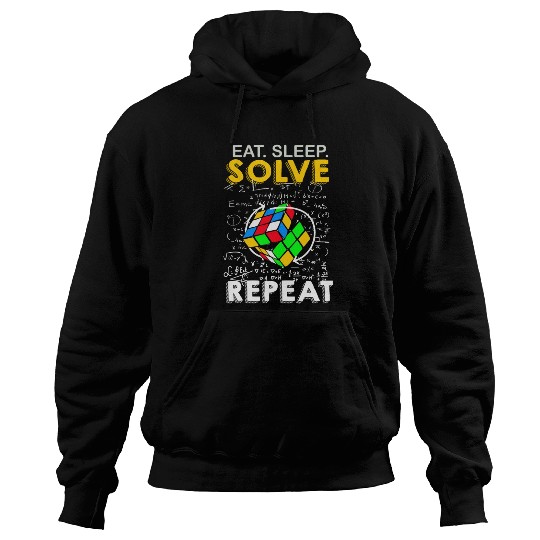 Eat Sleep Solve Repeat Math Speed Cubing Genie Hoodies