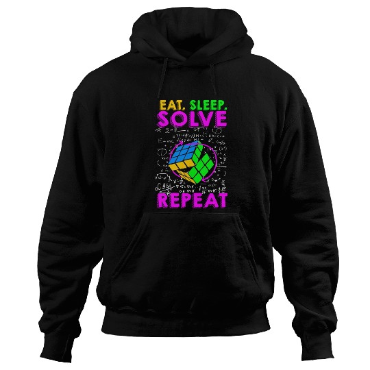 Eat Sleep Solve Repeat Math Speed Cubing Genie Hoodies
