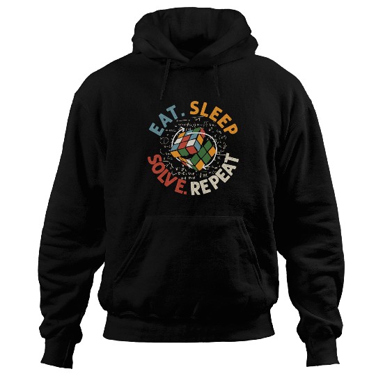 Eat Sleep Solve Repeat Math Speed Cubing Genie Hoodies