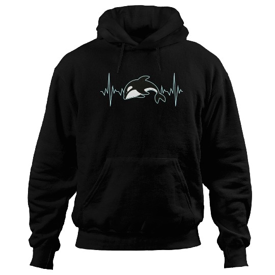 Orca Whale Heartbeat Hoodies