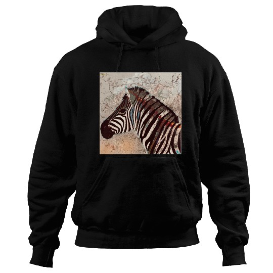 Zebra with neon colors Hoodies