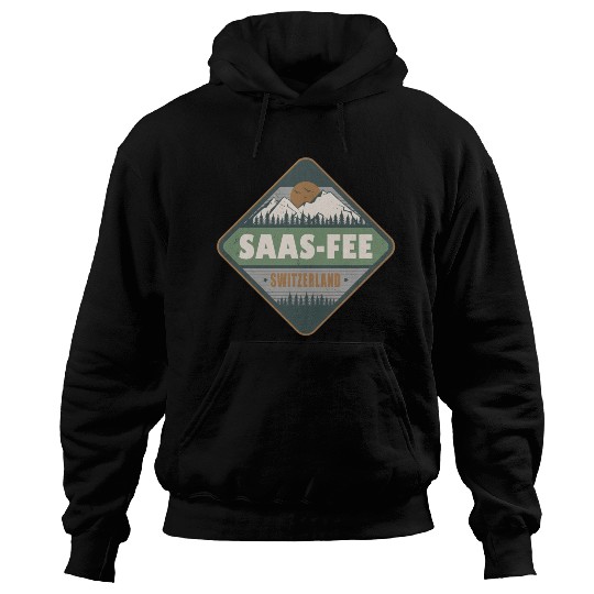 Saas-Fee Switzerland Swiss Alps Vintage Hiking Hoodies