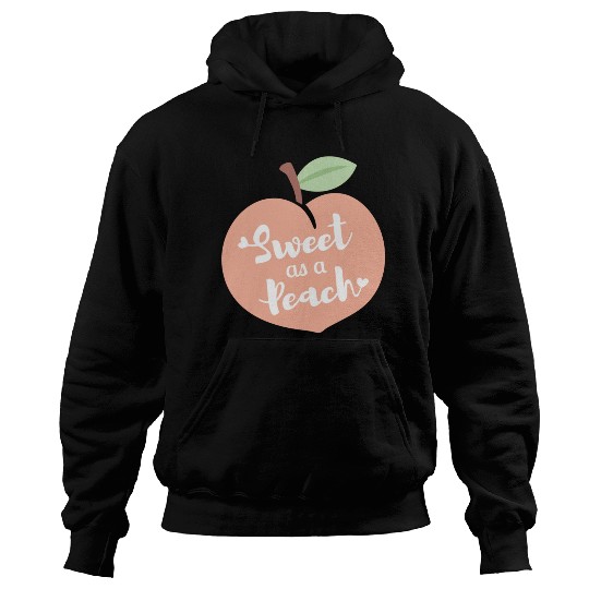 Sweet As A Peach Typography and Hearts Hoodies