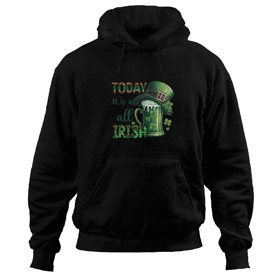 Mens St Patricks Day All Irish Green Shamrock Hoodies