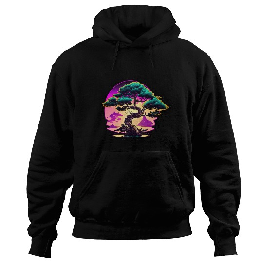 Synthwave Bonsai Tree Hoodies