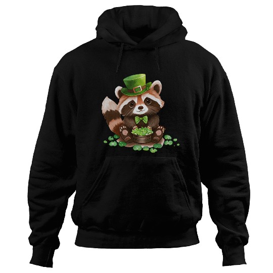 St Patrick's Day Irish Funny Raccoon Saint Patrick Hoodies