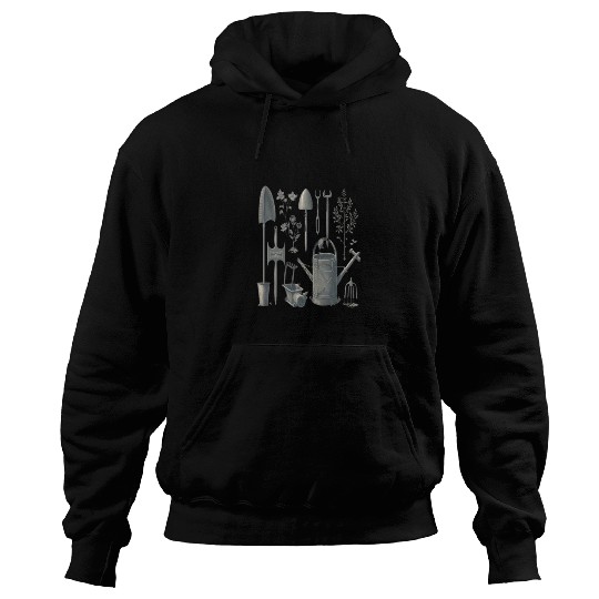 Florist Gardener Dad Grayscale Gardening Tools Hoodies