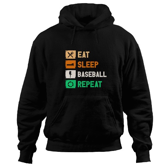 Eat Sleep Baseball Repeat Funny Gaming Hoodies