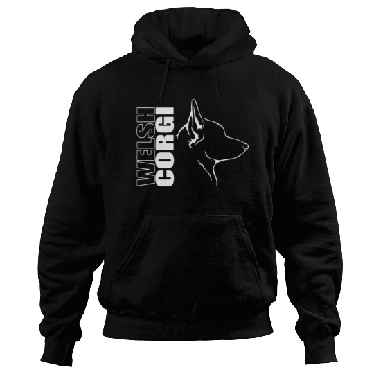 Funny Welsh Corgi Profile dog mom Hoodies