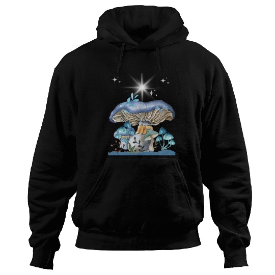 Pastel Blue Mushrooms Hoodies