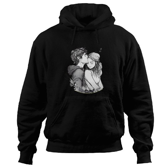 Romantic couple embrace lovingly ink Hoodies