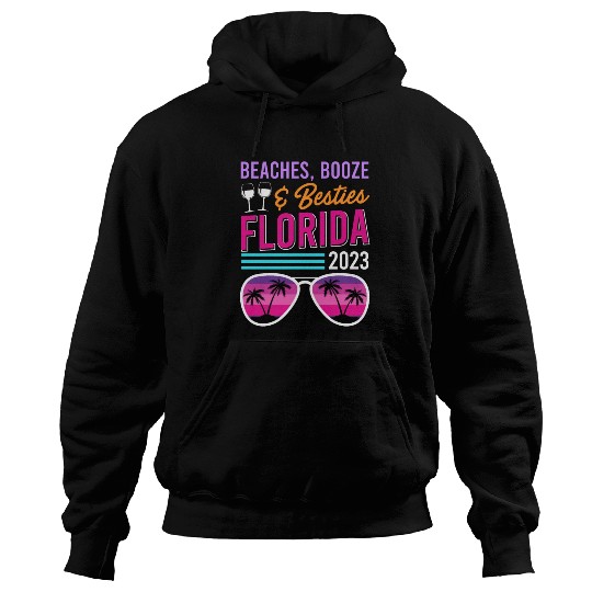 Beach Booze Besties Florida Vacation Spring Break Hoodies