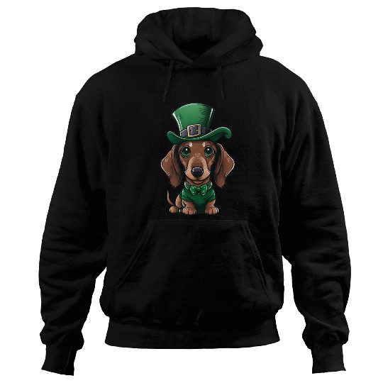 St Patricks Day Dachshund 17 March Wiener Dog Hoodies