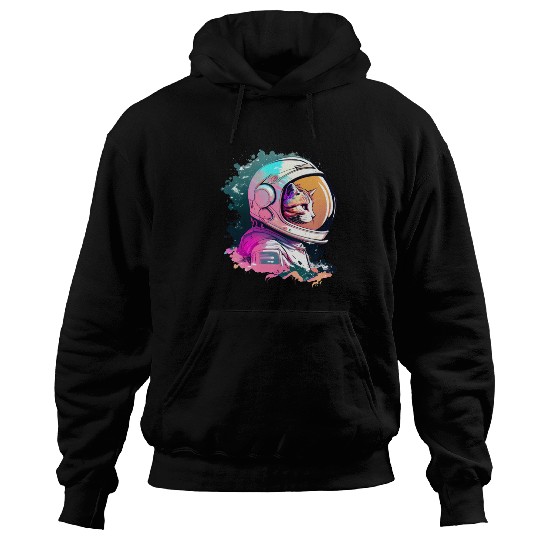 Aesthetic Vaporwave Space Cat 80s 90s Astronaut Hoodies