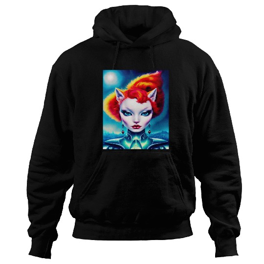 "Alien Cat Woman" Hoodies