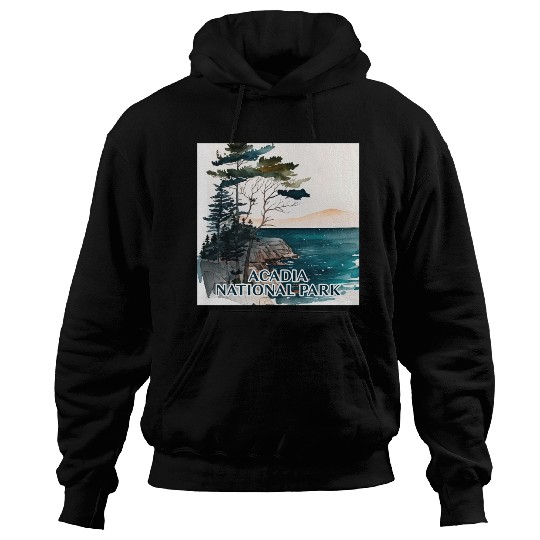Acadia National Park Watercolor Hoodies
