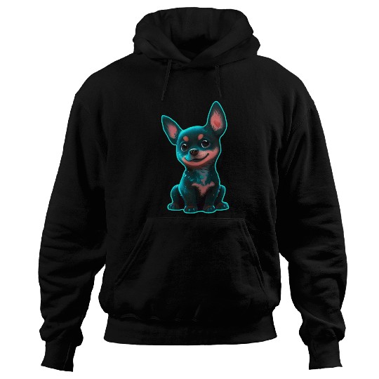 Australian Kelpie puppy neon Hoodies