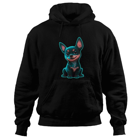 Australian Kelpie puppy neon Hoodies
