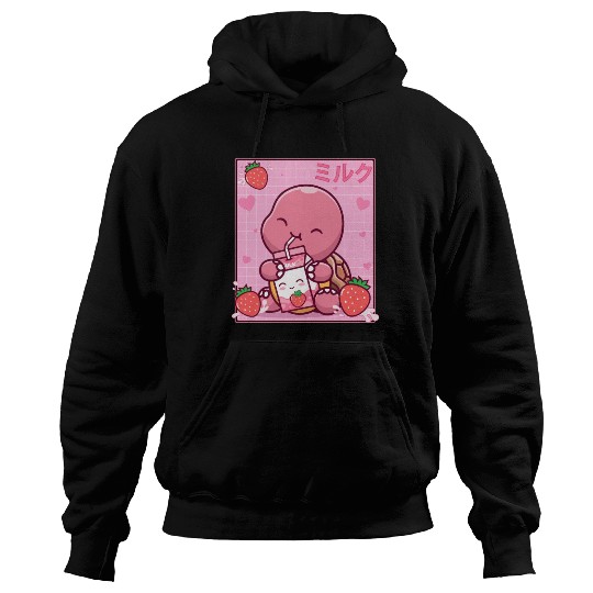 Kawaii Turtle Lover Strawberry Milk Shake Otaku Hoodies
