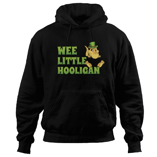 Wee Little Hooligan t-rex Dinosaur St Patrick Day Hoodies