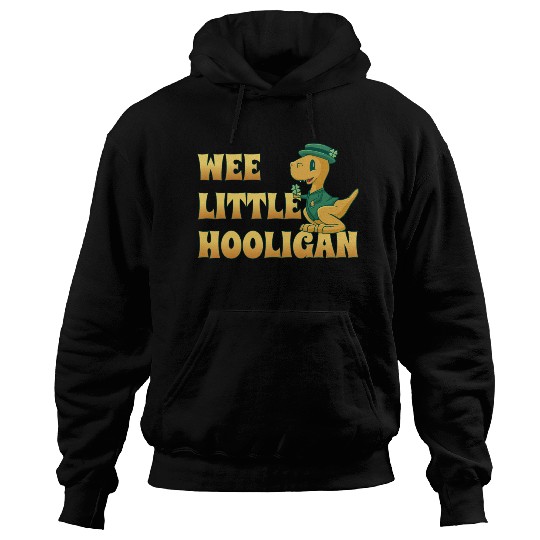 Wee Lil Hooligan loves Dinosaur St Patrick Day Hoodies