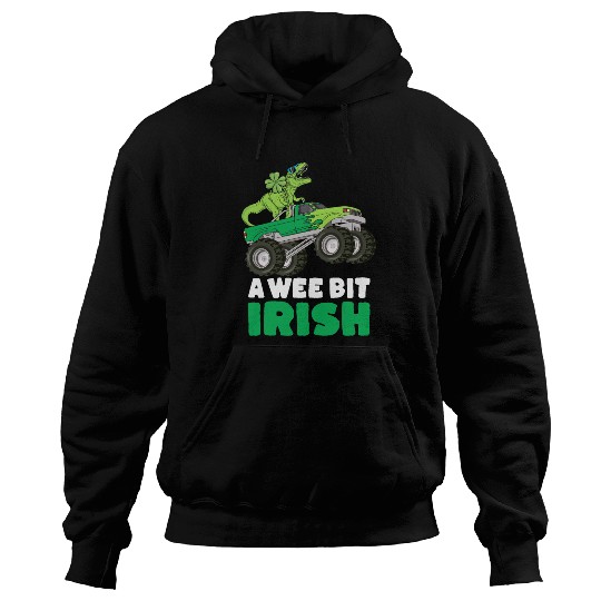St Patricks Day A Wee Bit Irish T-Rex Truck Hoodies