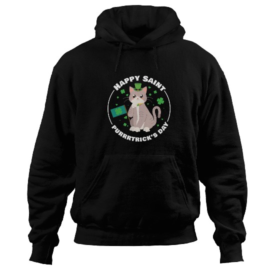 Cat Happy St Purrrtricks Day Ireland Hoodies