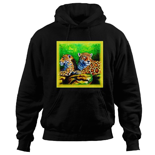 Cute Painting of The Jaguars. Buy Now Hoodies