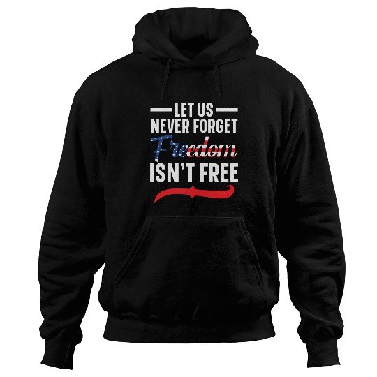 Let Us Never Forget Freedom Isn't Free USA Flag Hoodies