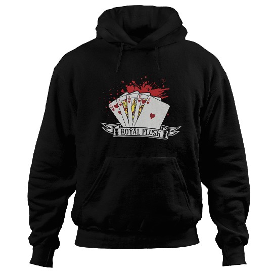Poker Card Game Skat Poker Night Royal Flush Check Hoodies