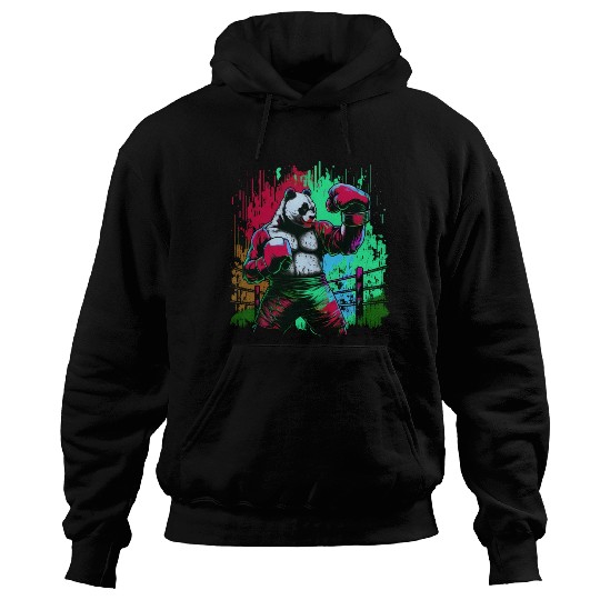 Angry Colorful Panda Boxer MMA Martial Arts Hoodies