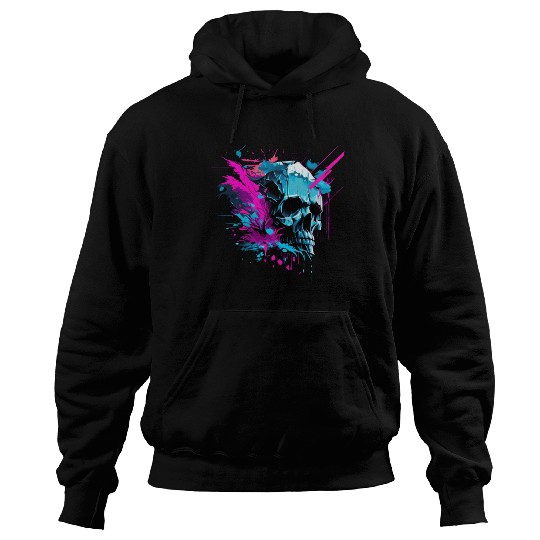 Vaporwave Skull Retro Gothic Punk Urban Streetwear Hoodies