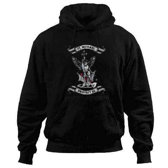 Archangel Saint Michael Protect Us Defend Us Long Hoodies