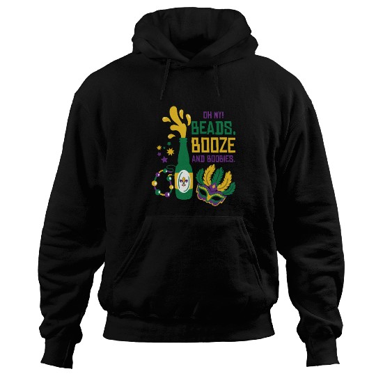 Mardi Gras Carnival Mask Beer Beads Boobies Hoodies