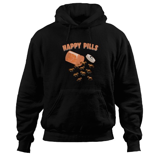 Happy Pills Horse Funny Farm Animal Lovers Humor Hoodies