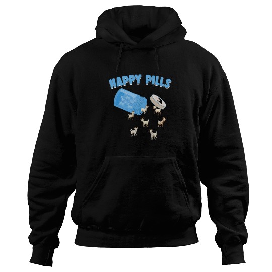 Happy Pills Farm Animal Funny Goat Lovers Humor Hoodies