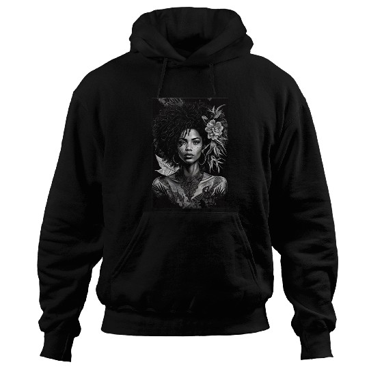 Black-and-White Afrocentric Art Hoodies