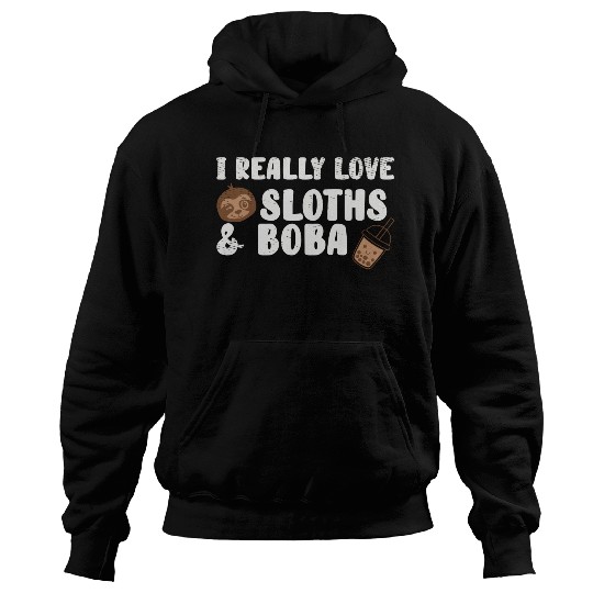 Cute Lazy Sloth Boba Tea Sweet Bubble Tea Hoodies