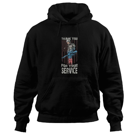Thank You For Your Service Veteran US Flag Veteran Hoodies