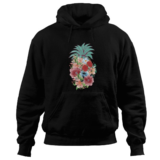 Pineapple Flower Hawaiian cute vacation beaches Hoodies