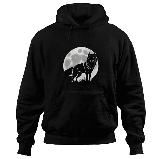 Wolf howling at the moon graphic Hoodies
